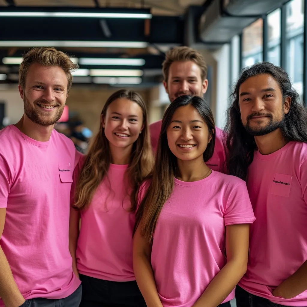 Équipe 72H CHRONO PRO / Apps Velocity en bureau, chemises d’équipe roses