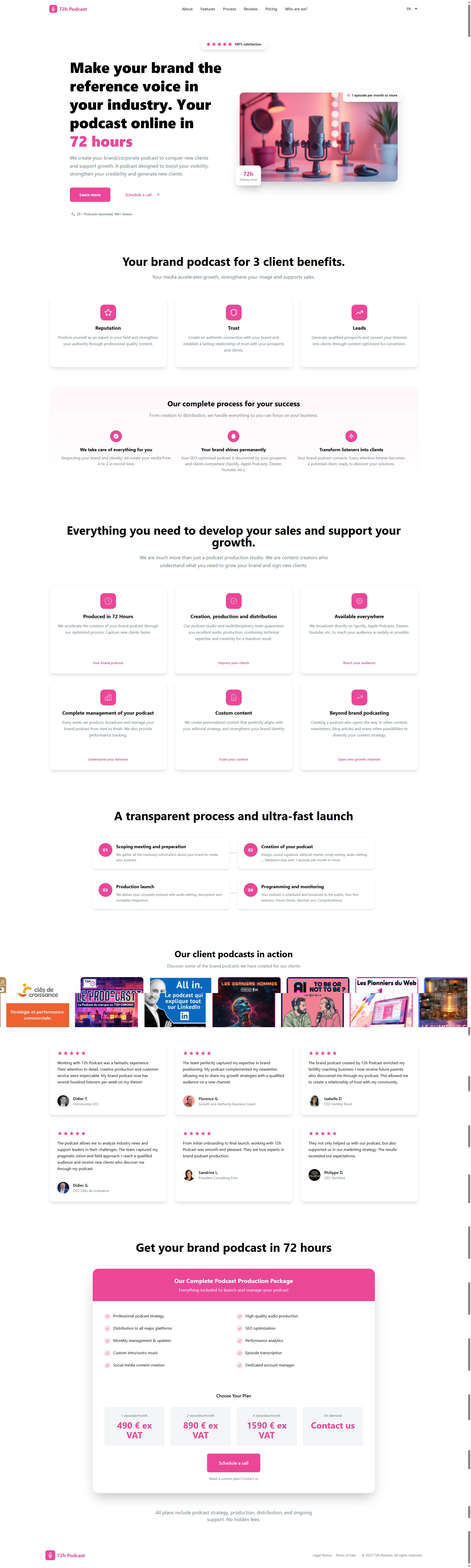 Aperçu site web ingénierie / bureau d’études — portfolio 72H CHRONO PRO