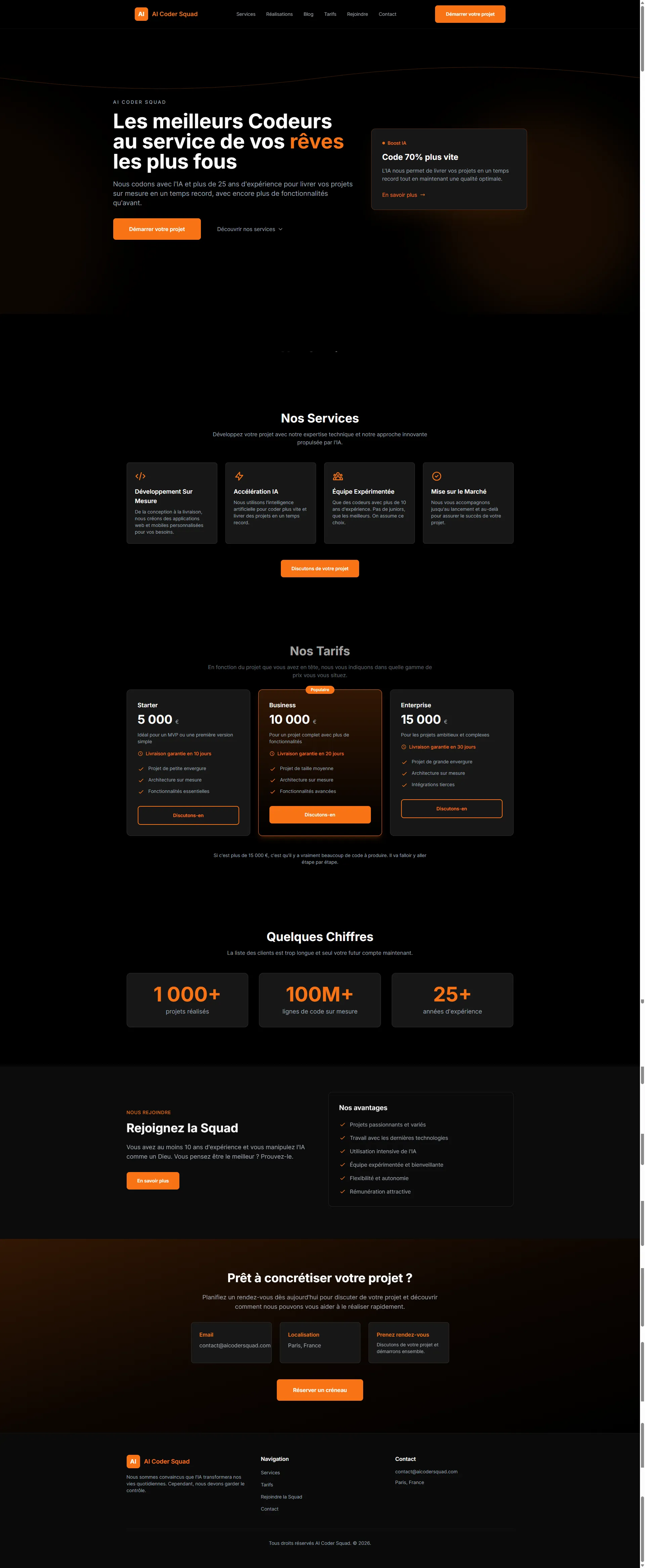 Aperçu site web IT / cybersécurité — portfolio 72H CHRONO PRO